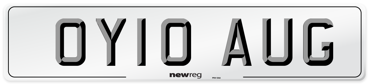 OY10 AUG Number Plate from New Reg